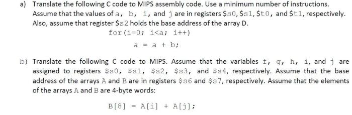 C code to mips translator