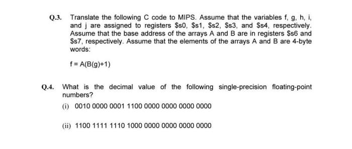 C code to mips translator