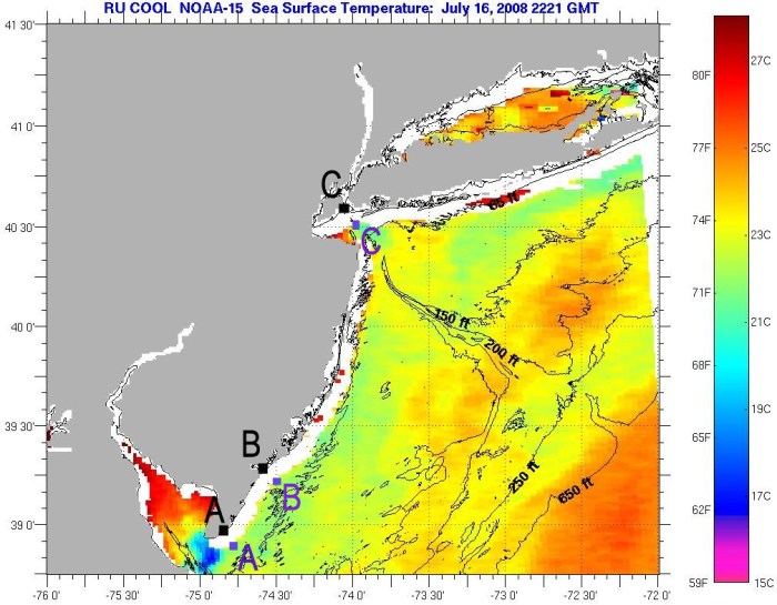 Temperature rutgers surface sea map figure ocean right