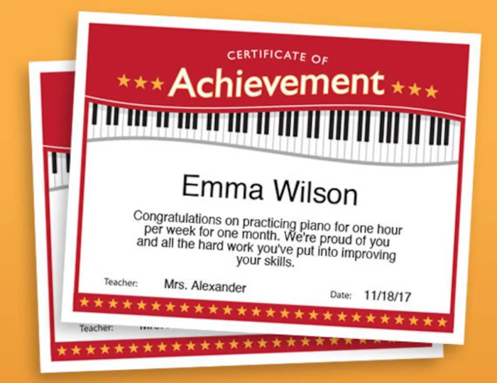 Certificate of merit piano level 11