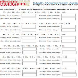 Mean median mode range worksheet answer key