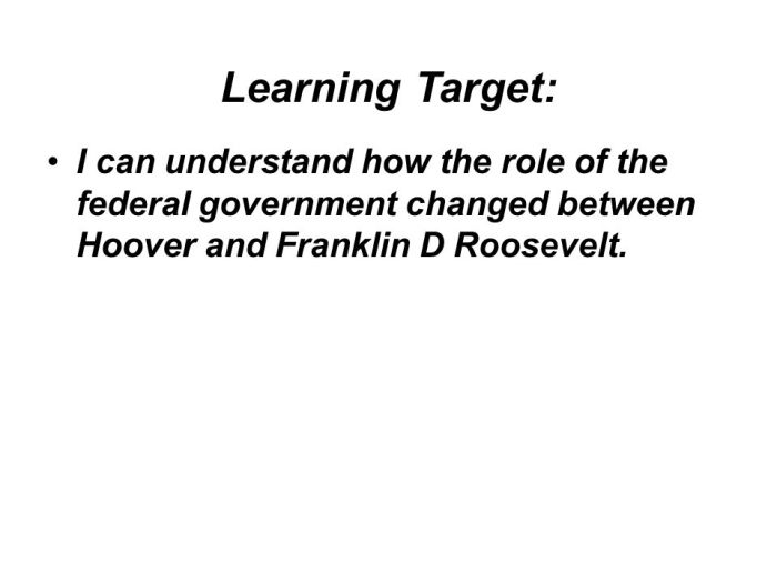 Compare and contrast hoover and roosevelt great depression